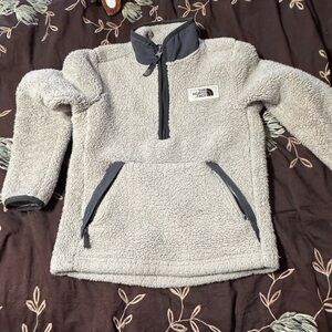 The North Face Kids Gray Sherpa Fleece Hoodie
